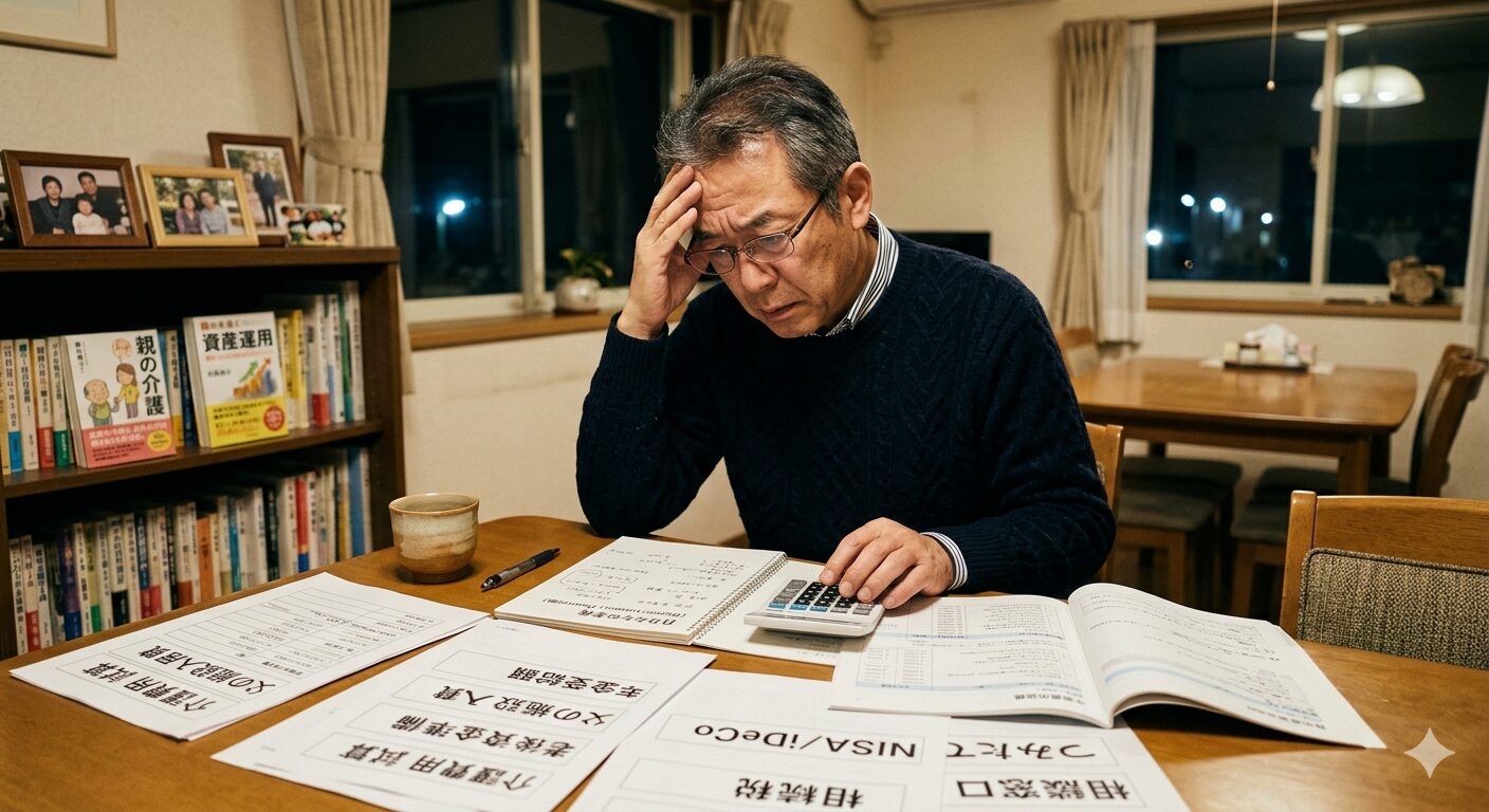 介護にかかる費用と老後に備えるお金の準備方法について悩む相続世代の日本人男性