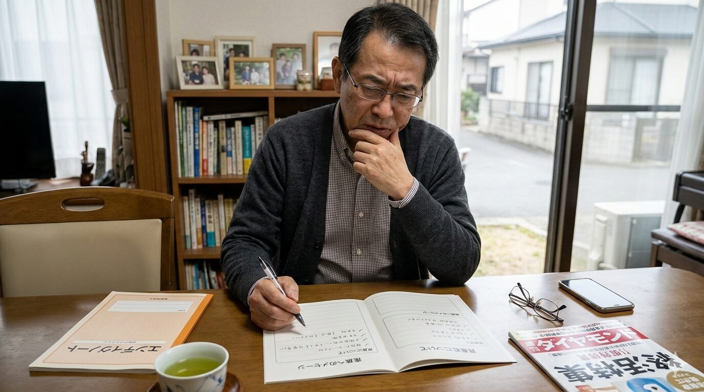 エンディングノートの書き方で悩む相続世代の日本人男性
