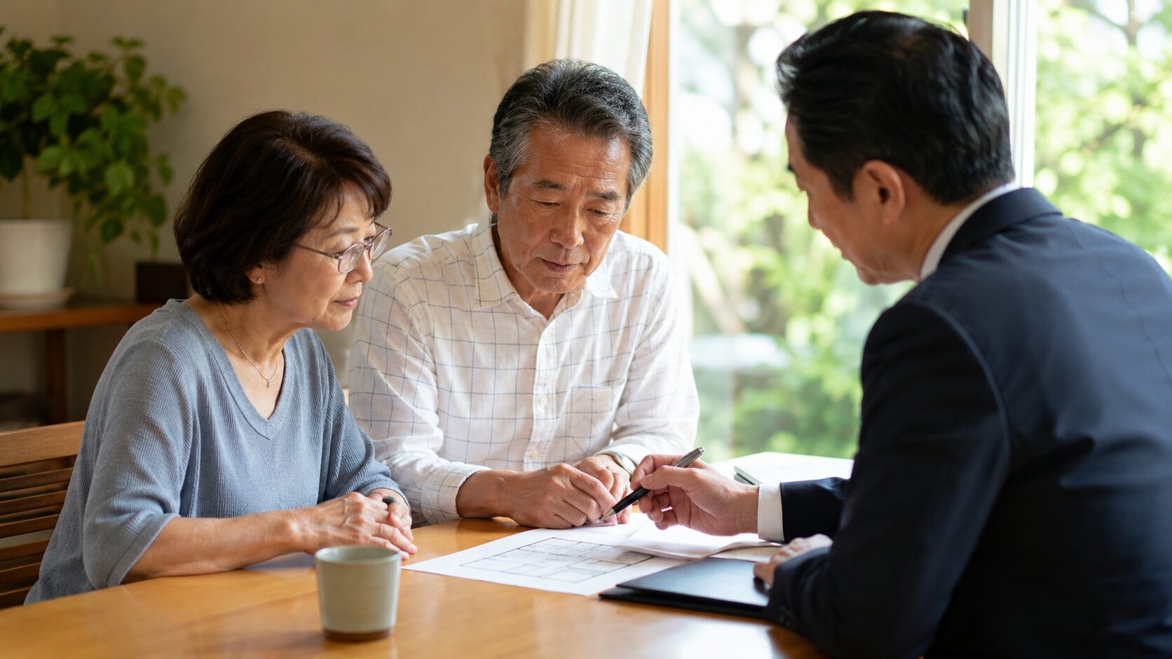 おしどり贈与の条件と手続きを確認する夫婦のイメージ
