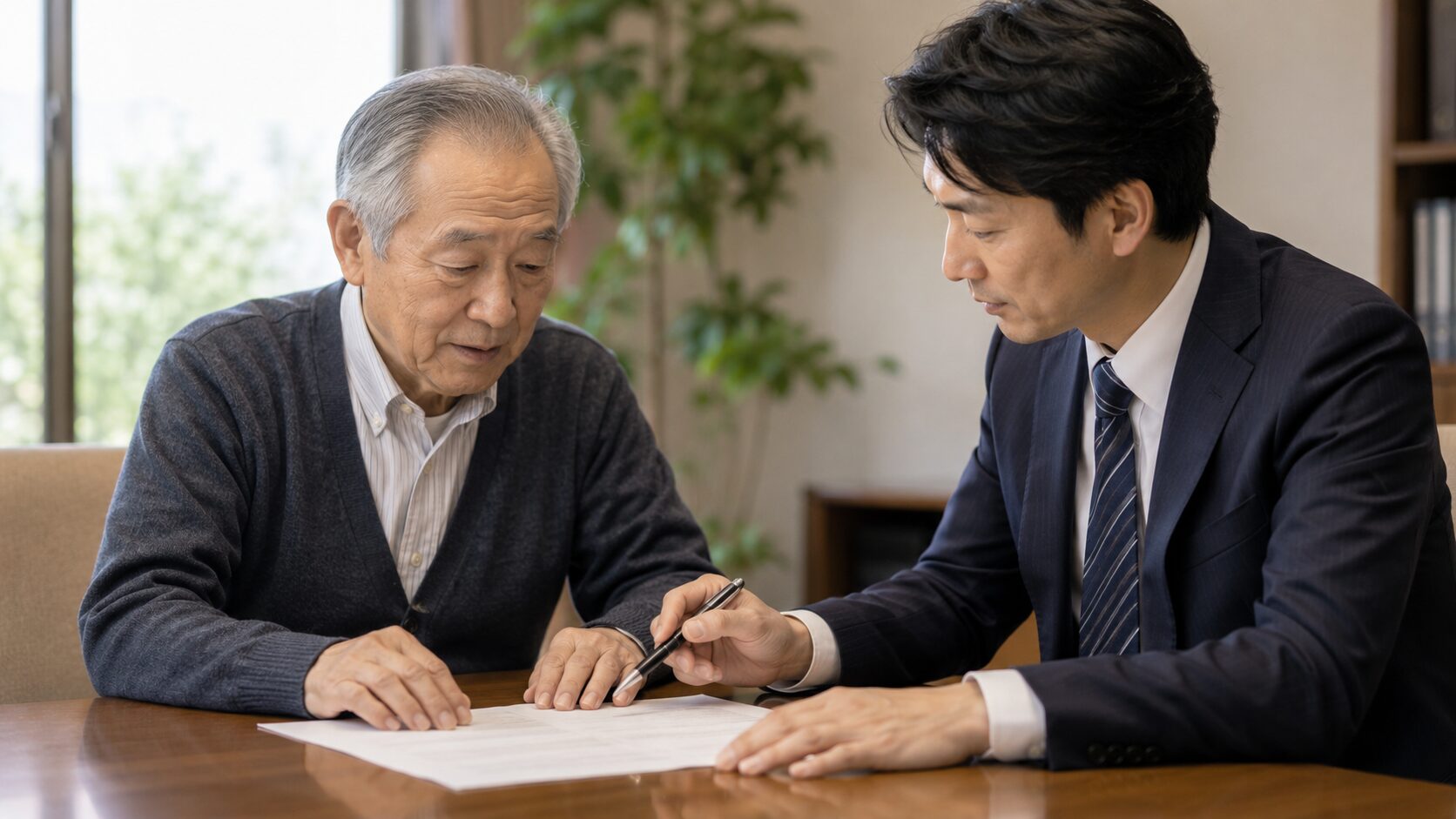 遺言書の撤回手続きを確認する場面のイメージ