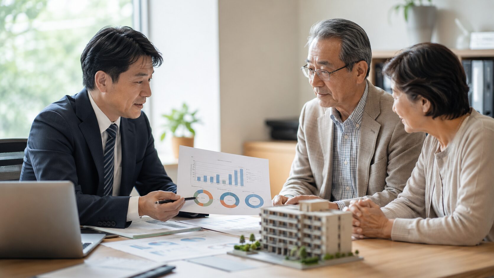 アパート建築による相続税節税の仕組みとリスクを示すイメージ